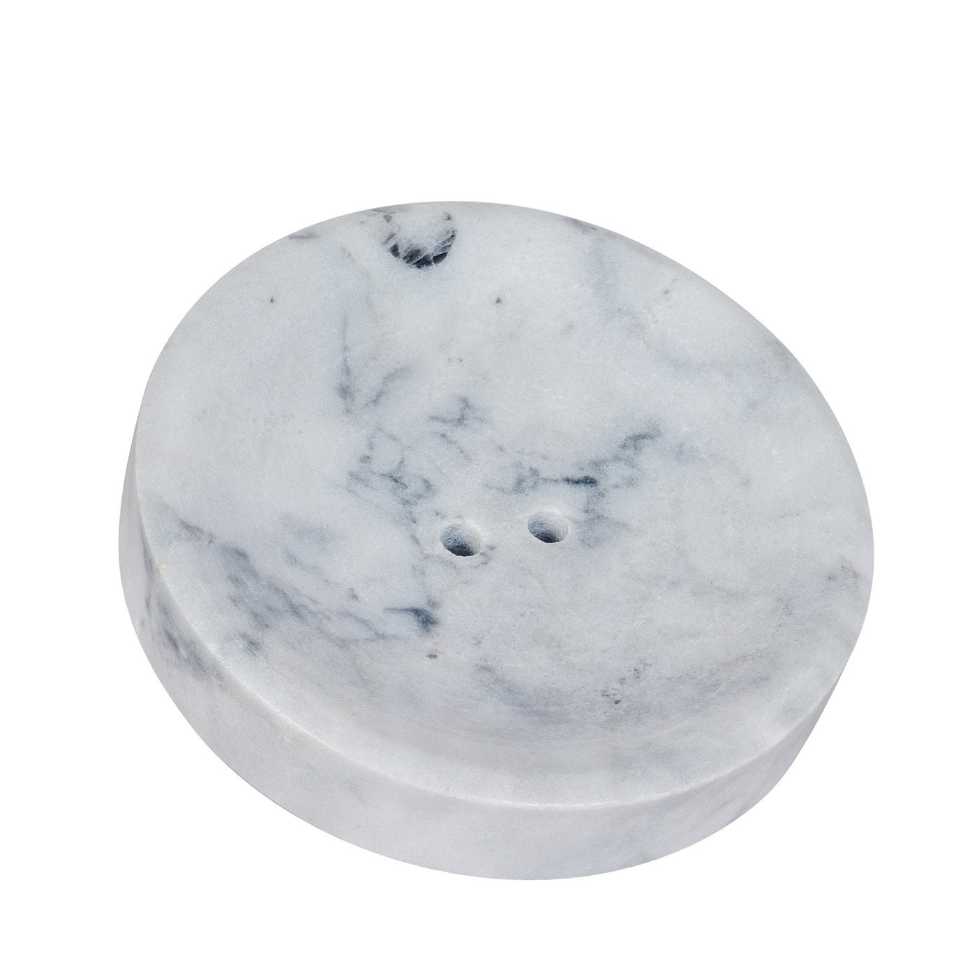 Marble Round Soap Dish - Light Grey 10cm