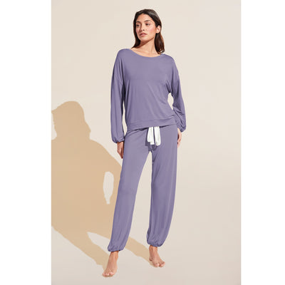 Eberjey Gisele TENCEL™ Modal Slouchy Pyjama Set - Delphinium/Ivory