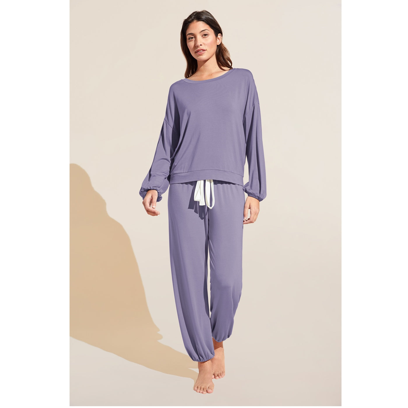 Eberjey Gisele TENCEL™ Modal Slouchy Pyjama Set - Delphinium/Ivory