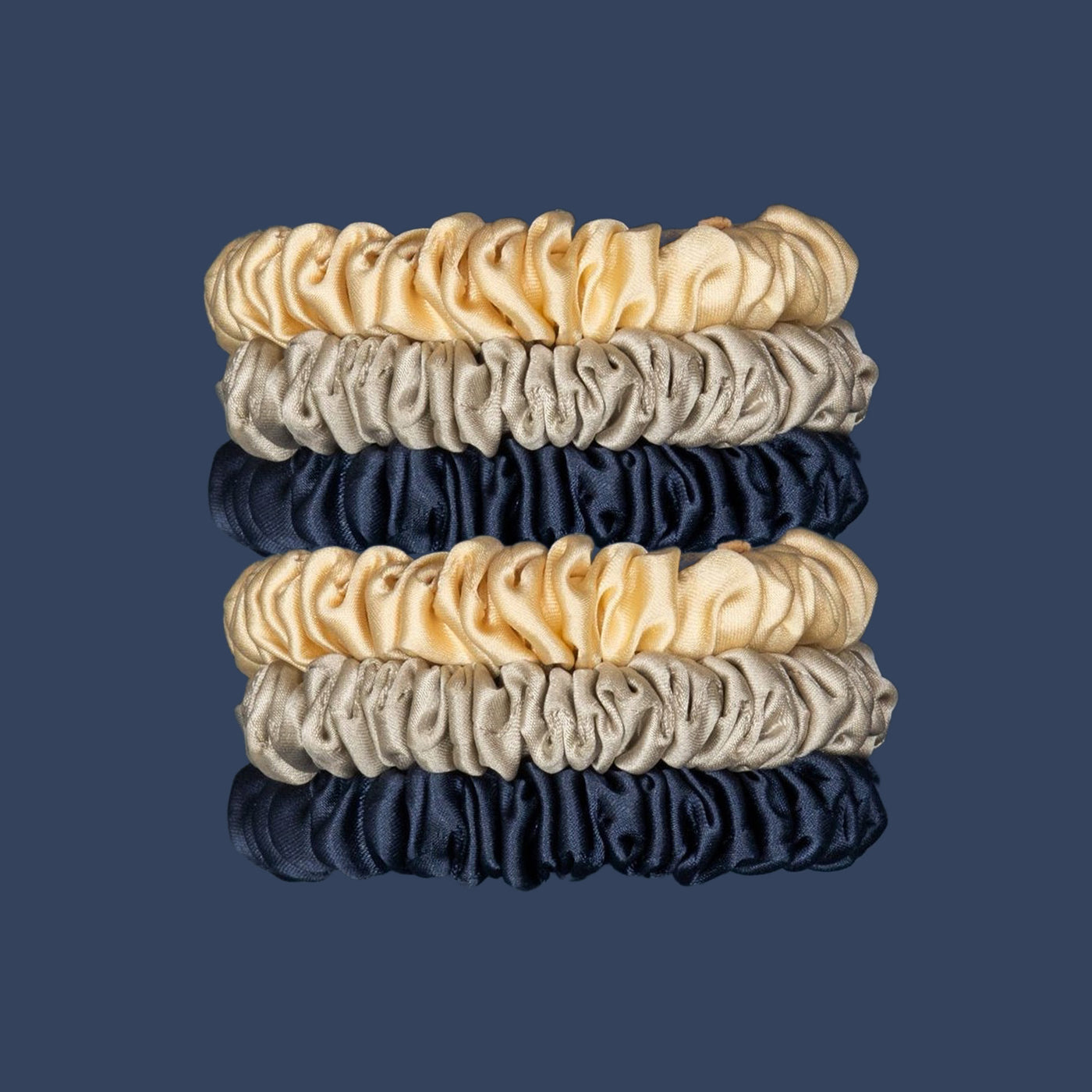 Holistic Silk Mulberry Skinny Silk Hair Scrunchie Set
