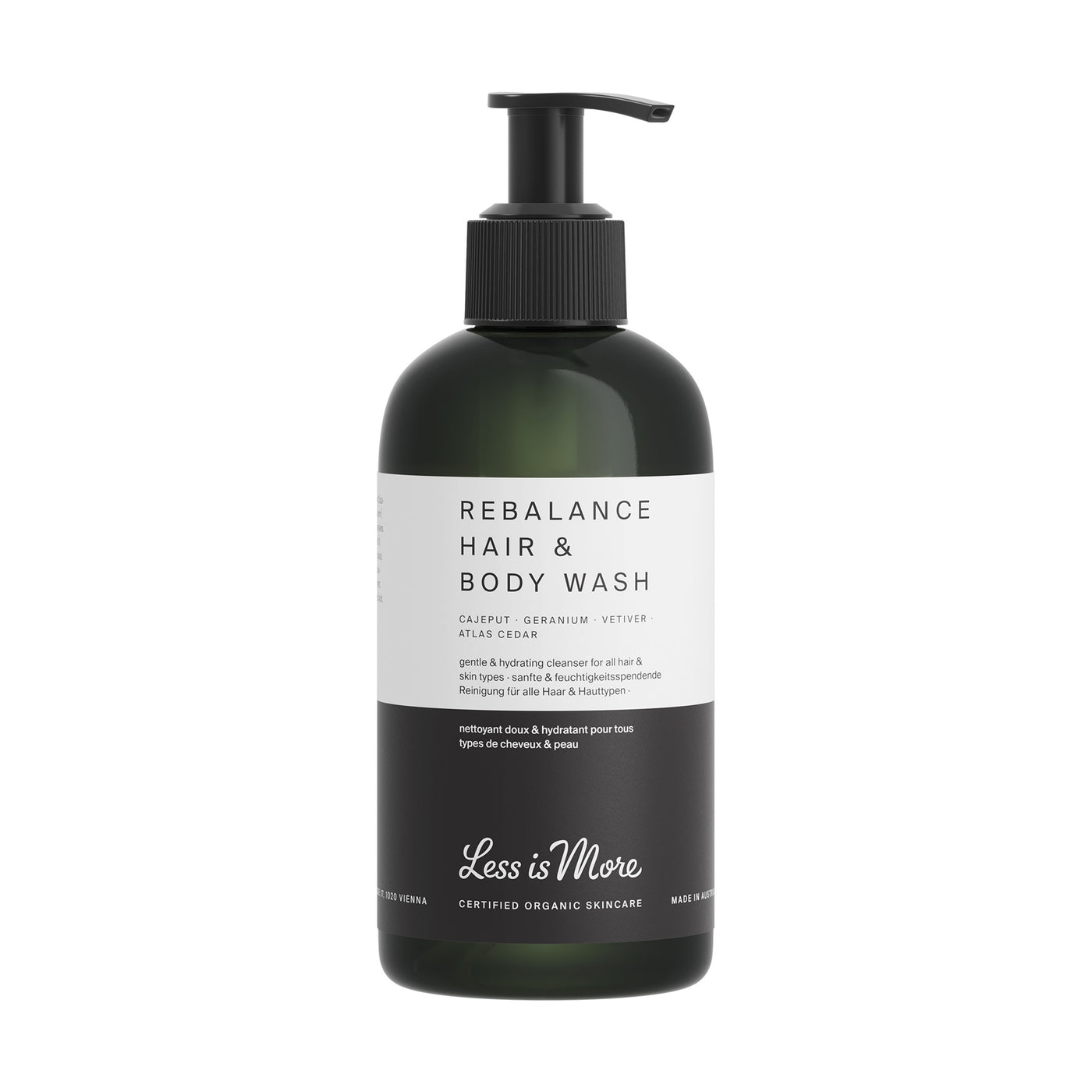 Rebalance Hair & Body Wash 250ml -  Cajeput, Geranium, Atlas Cedar & Vetiver