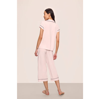 Eberjey Gisele TENCEL™ Modal S/S Cropped PJ Set - Sorbet Pink/Black