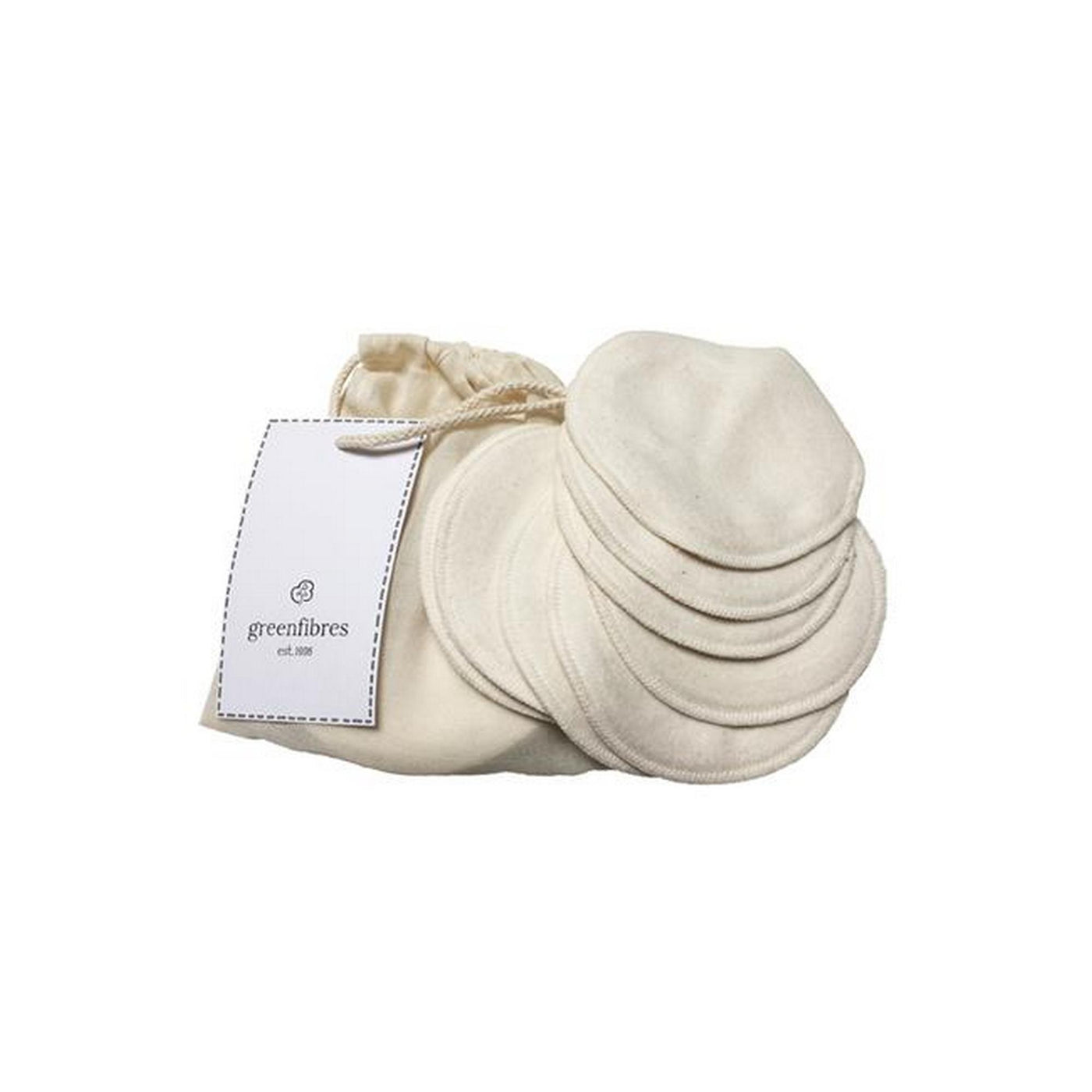 Greenfibres Organic Cotton Reusable Cleansing Pads with Bag 