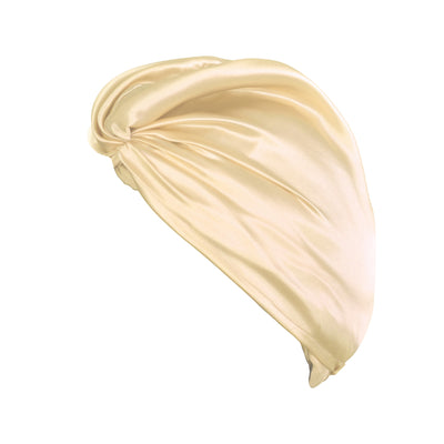 Pure Mulberry Silk Hair Turban in Cream