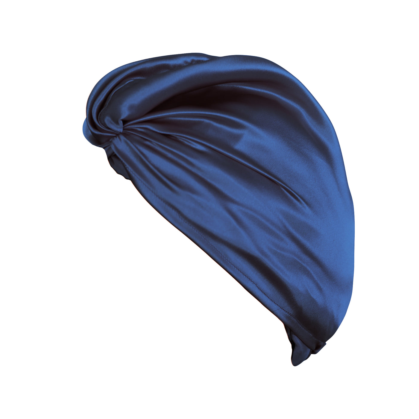 Pure Mulberry Silk Hair Turban in Navy